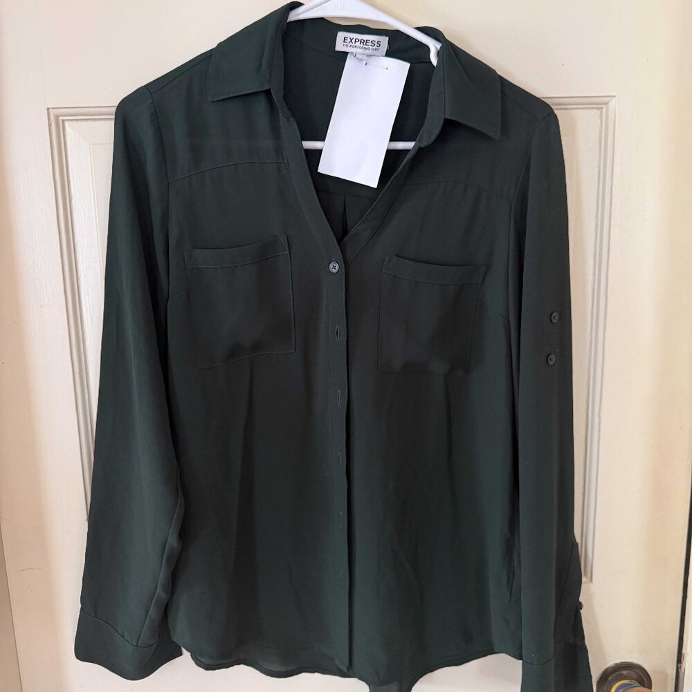 Express Women's Sheer Crepe Portofino Shirt